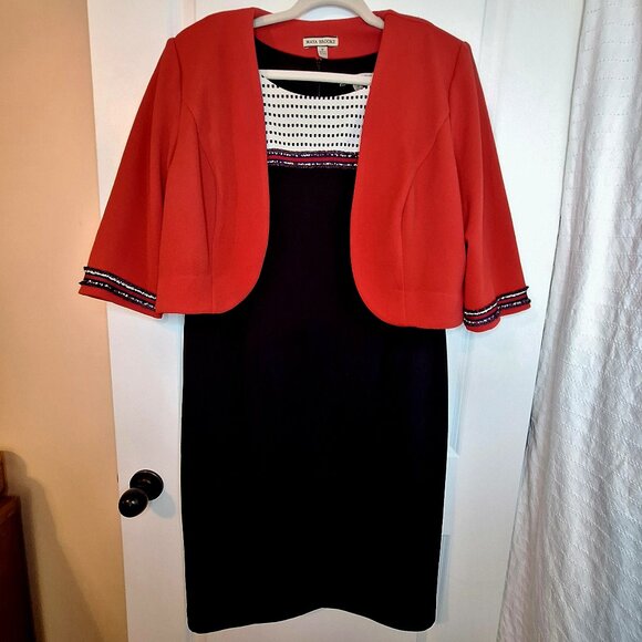 Maya Brooke Sheath Dress w/ Jacket Sz 16 - Picture 1 of 10